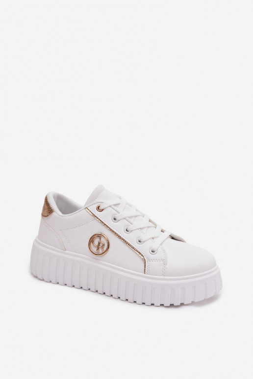 Scarpe modello sneakers Femminile con una piattaforma Con decorazioni Detalem Colore bianco Iselora