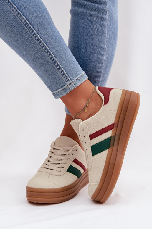 Scarpe modello sneakers Femminile con una piattaforma beige Janivelle