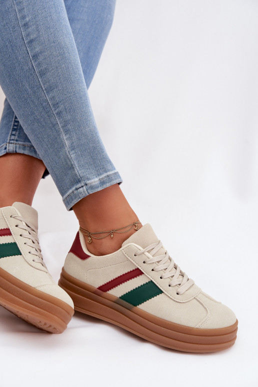 Scarpe modello sneakers Femminile con una piattaforma beige Janivelle