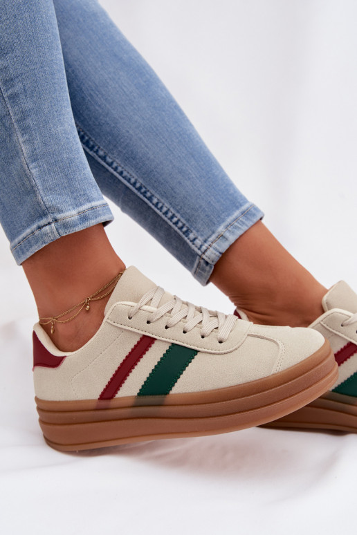 Scarpe modello sneakers Femminile con una piattaforma beige Janivelle