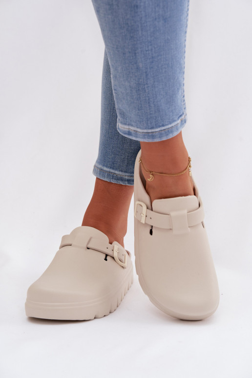 Pantofole leggere Pantofole da donna con cinghie I con fibbie beige Larinie