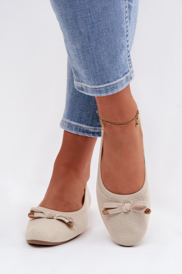Ballerine con nastri beige Amelivra