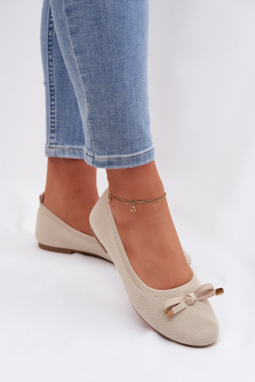 Ballerine con nastri beige Amelivra