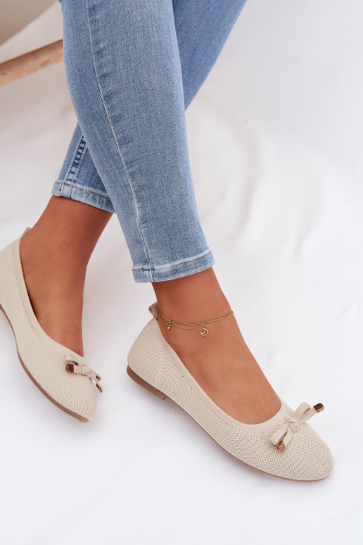 Ballerine con nastri beige Amelivra