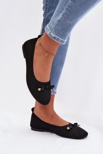 Ballerine con nastri colore nero Amelivra