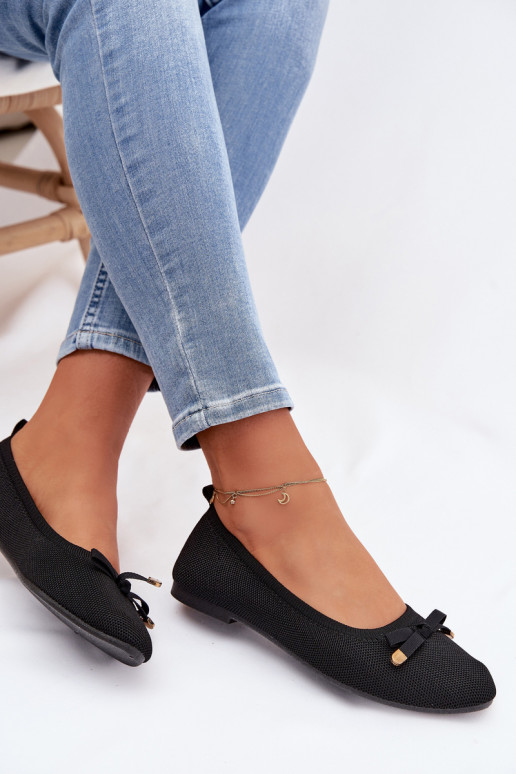 Ballerine con nastri colore nero Amelivra