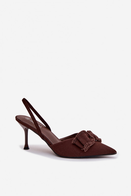 Sandali da donna con tacchi sottili con nastri CzekoladoAe Hestia