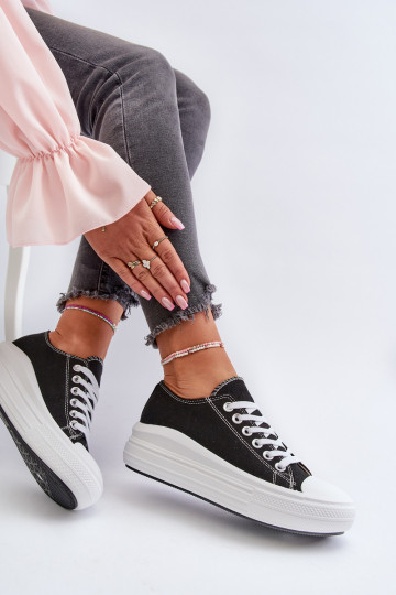 Scarpe per il tempo libero con una piattaforma colore nero Amyete 2