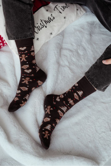 Calzini natalizi da uomo colore cioccolato
