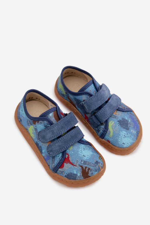 Pantofole Infantile Barefoot Dinosauri Froddo Canvas G1700440-15 colore blu
