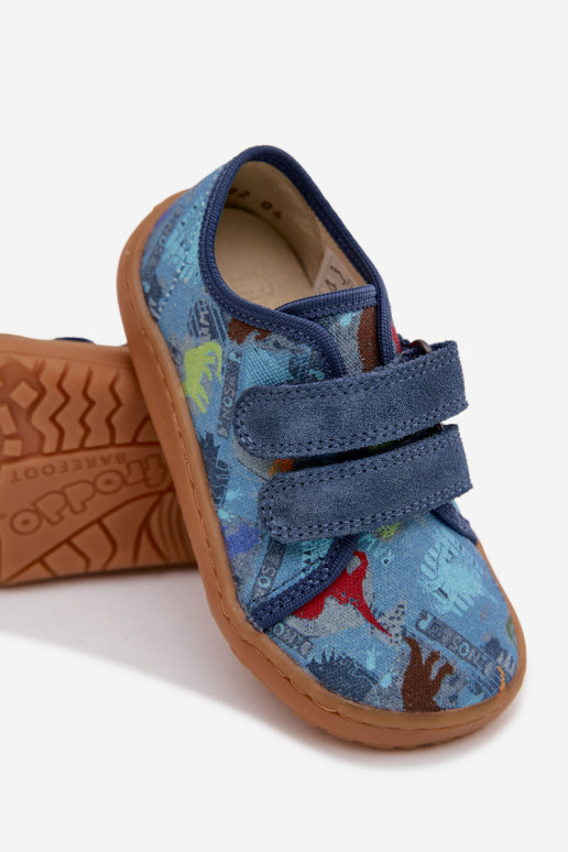 Pantofole Infantile Barefoot Dinosauri Froddo Canvas G1700440-15 colore blu