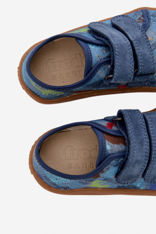 Pantofole Infantile Barefoot Dinosauri Froddo Canvas G1700440-15 colore blu