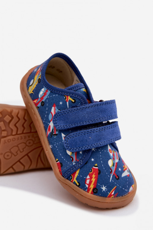 Pantofole Infantile Barefoot Statki Kosmiczne Froddo Canvas G1700440-5 colore blu