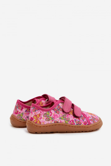 Ciabatte per bambini Barefoot con farfalle Froddo Canvas G1700440-11 rosa 2
