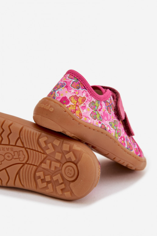 Pantofole Infantile Barefoot Farfalle Froddo Canvas G1700440-11 colore rosa