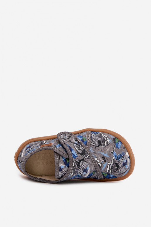 Pantofole Infantile ragazzi con chiusure adesive Barefoot Surfer Froddo G1700438-7 colore grigio
