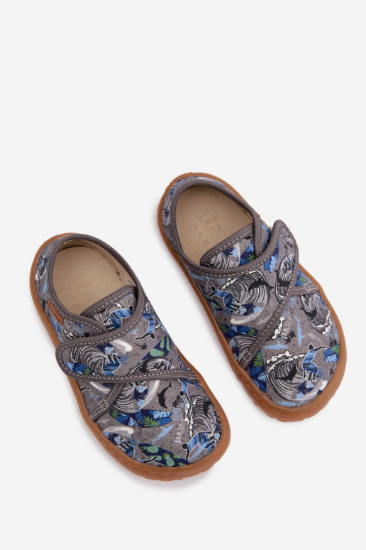 Pantofole Infantile ragazzi con chiusure adesive Barefoot Surfer Froddo G1700438-7 colore grigio