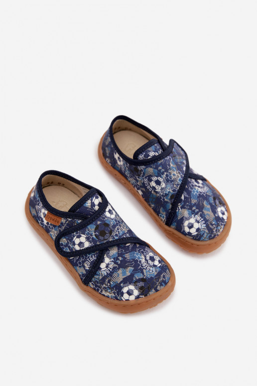 Pantofole Infantile ragazzi con chiusure adesive Barefoot Palle Froddo G1700438-6 blu scuro
