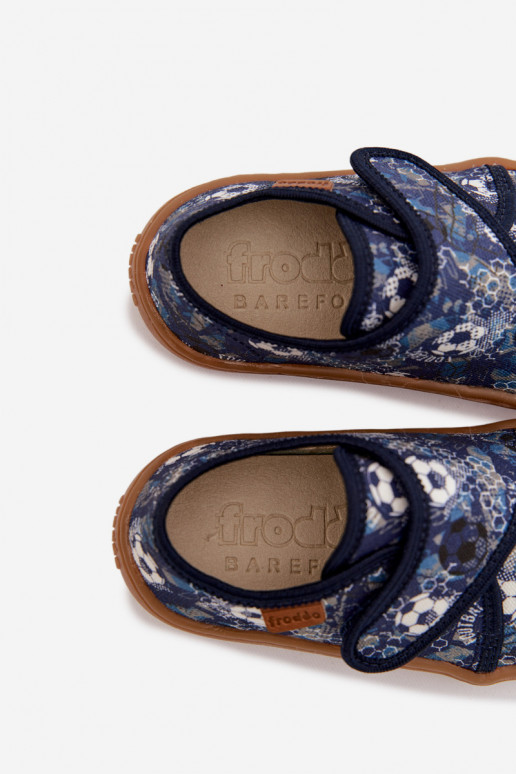 Pantofole Infantile ragazzi con chiusure adesive Barefoot Palle Froddo G1700438-6 blu scuro