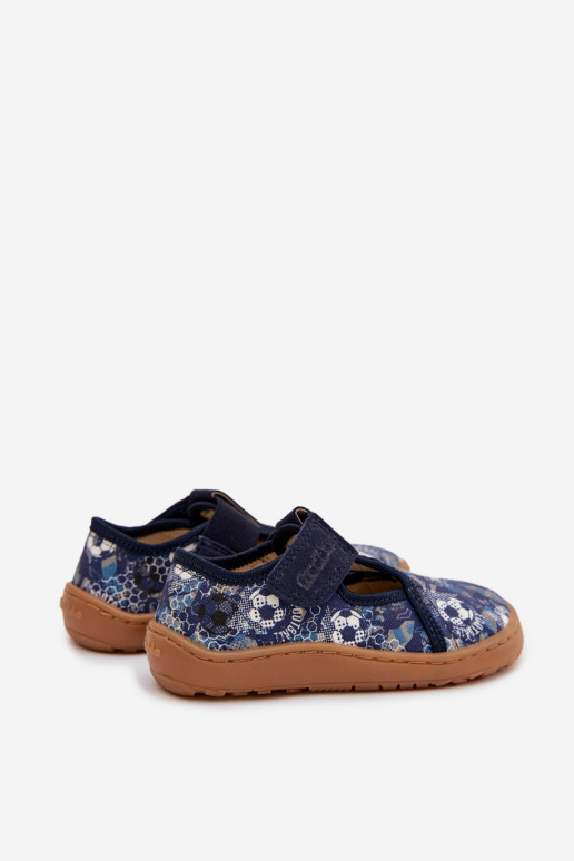Pantofole Infantile con chiusure adesive Barefoot Palle Froddo Cannvas G1700439-5 colore blu