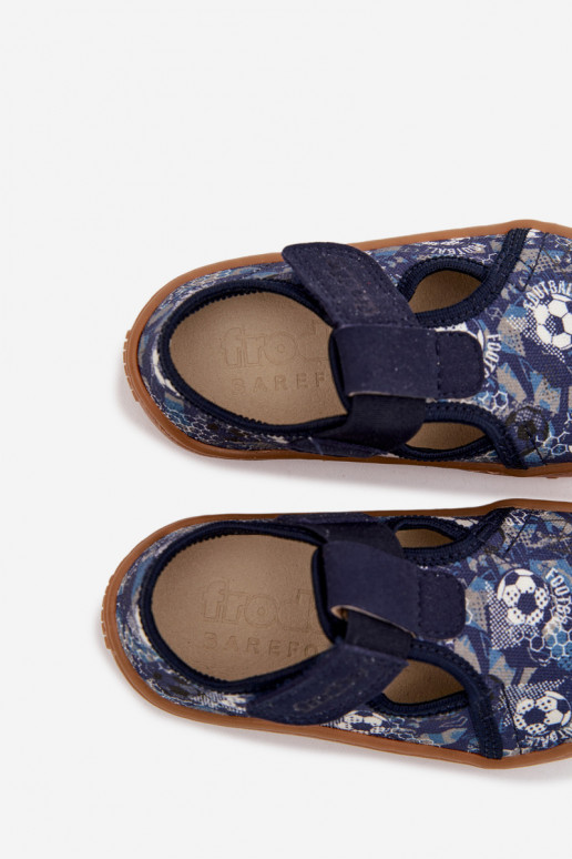 Pantofole Infantile con chiusure adesive Barefoot Palle Froddo Cannvas G1700439-5 colore blu