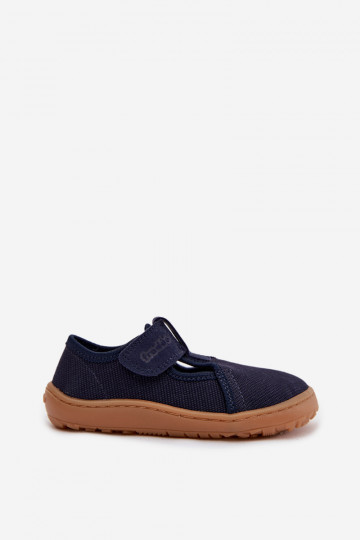 Ciabatte per bambini con chiusura adesiva Barefoot Froddo Canvas G1700439 blu scuro 2