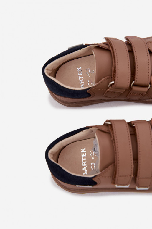 Pelle scarpe Barefoot Infantile Con Orso Bartek 8600654 beige