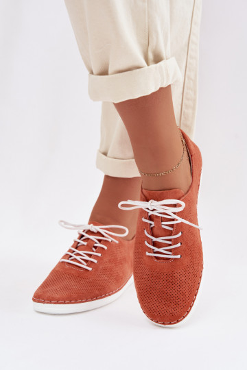 Scarpe donna in camoscio S.Barski LR61-7080 arancioni 2