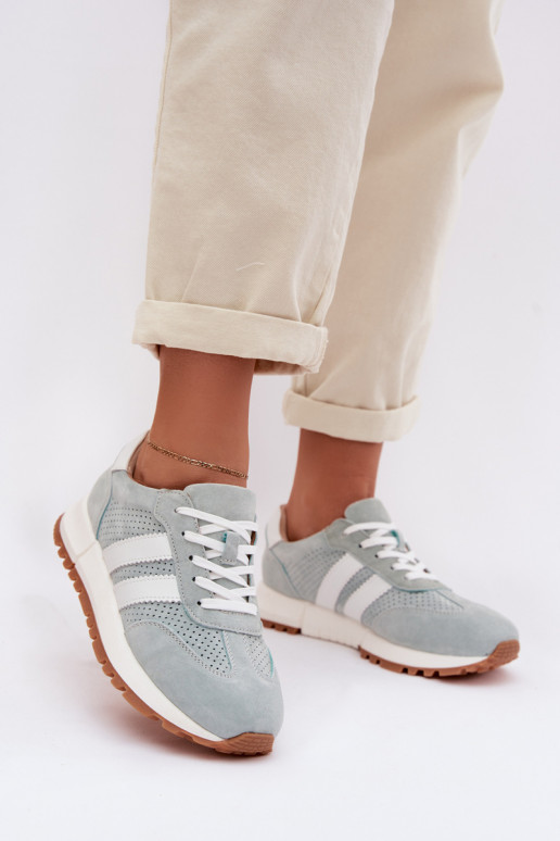 Scarpe modello sneakers FemminileAbilitatoturalnego dalla pelle scamosciatau colore menta Deverceline