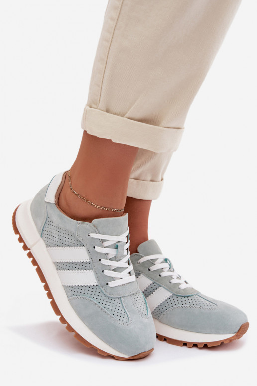 Scarpe modello sneakers FemminileAbilitatoturalnego dalla pelle scamosciatau colore menta Deverceline