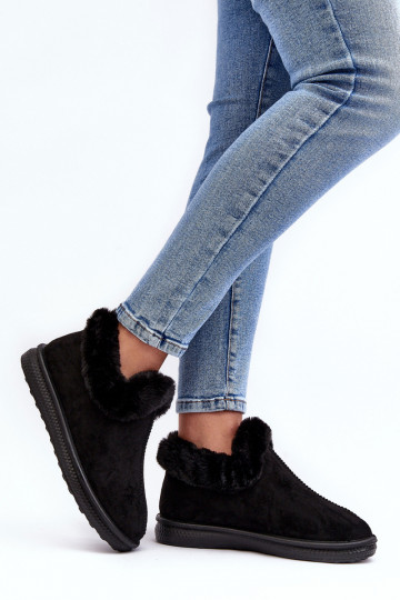 Basso Stivali da neve Femminile con una pelliccia colore nero Pilani