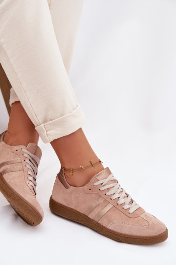 Zazoo N1068 scarpe sportive basse in suede sintetico rosa da donna