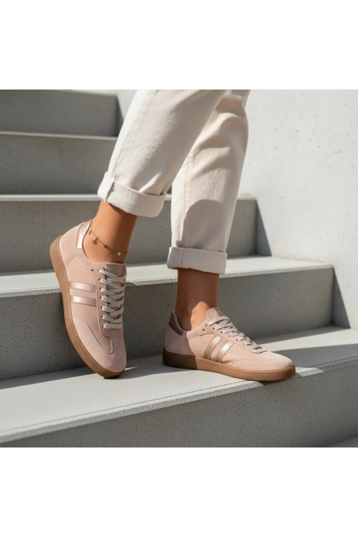 Zazoo N1068 scarpe sportive basse in suede sintetico rosa da donna