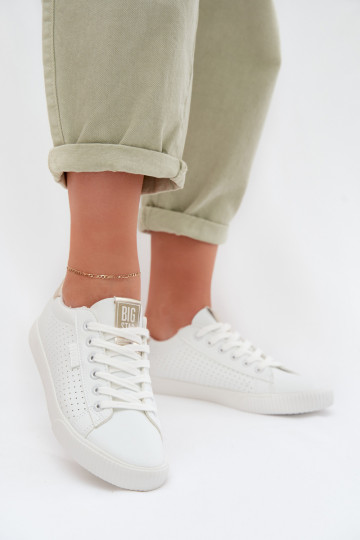 Scarpe sportive casual per donne in ecopelle Big Star TT274020 bianche 2