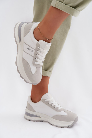 Scarpe sportive in stile Big Star TT274879 HI-POLY SYSTEM bianco-grigie