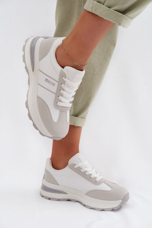 Scarpe modello sneakers scarpe da ginnastica Femminile Big Star TT274879 HI-POLY SYSTEM Bianco-colore grigio