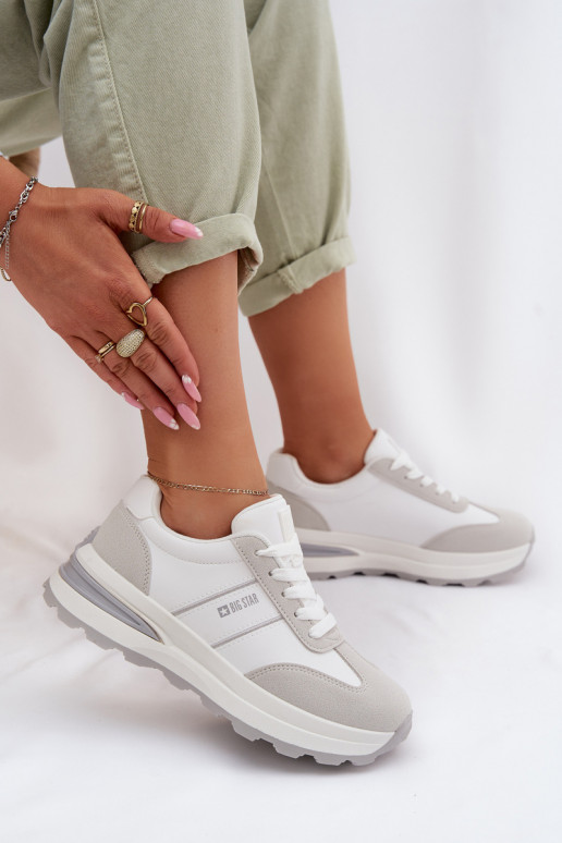 Scarpe modello sneakers scarpe da ginnastica Femminile Big Star TT274879 HI-POLY SYSTEM Bianco-colore grigio