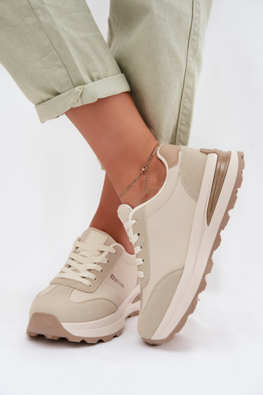 Scarpe modello sneakers scarpe da ginnastica Femminile Big Star TT274876 HI-POLY SYSTEM beige