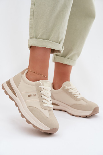 Scarpe modello sneakers scarpe da ginnastica Femminile Big Star TT274876 HI-POLY SYSTEM beige 2