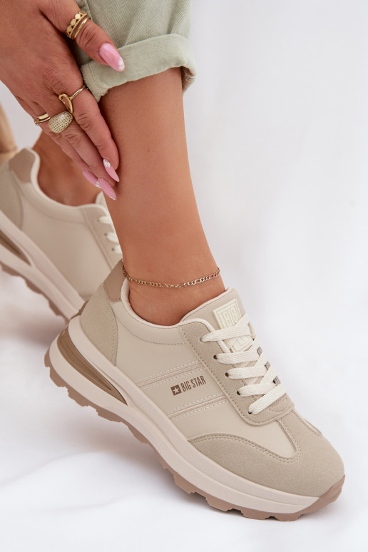 Scarpe modello sneakers scarpe da ginnastica Femminile Big Star TT274876 HI-POLY SYSTEM beige