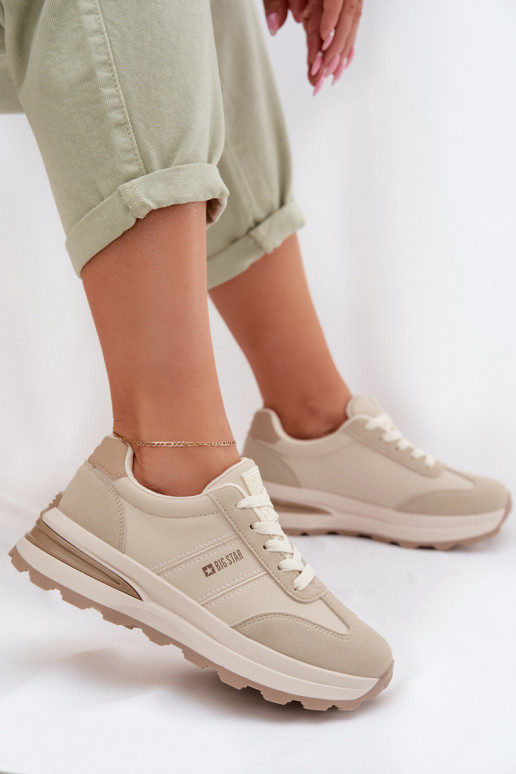 Scarpe modello sneakers scarpe da ginnastica Femminile Big Star TT274876 HI-POLY SYSTEM beige