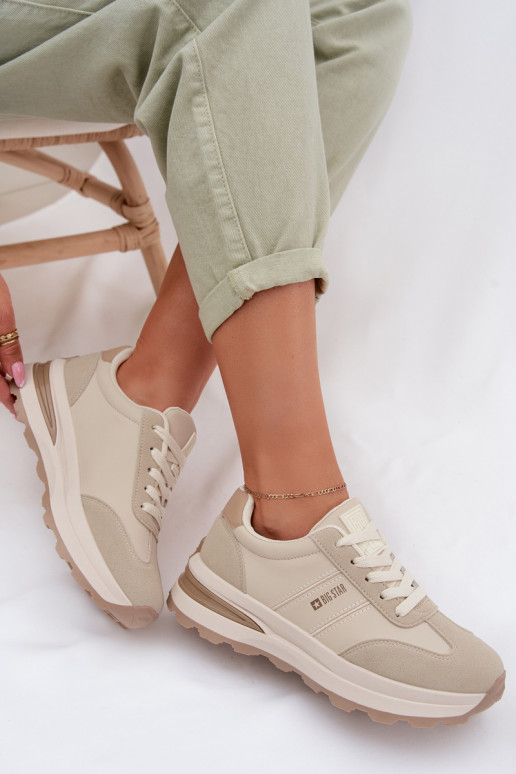 Scarpe modello sneakers scarpe da ginnastica Femminile Big Star TT274876 HI-POLY SYSTEM beige