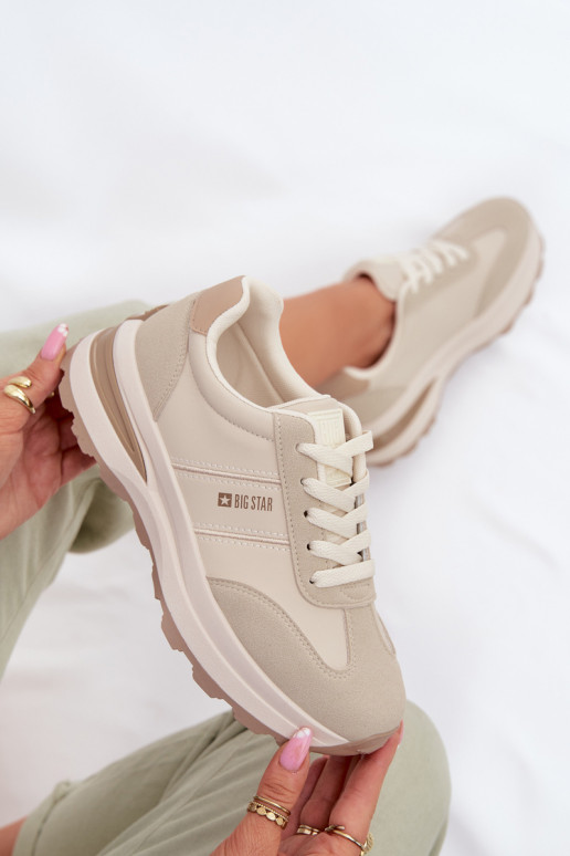 Scarpe modello sneakers scarpe da ginnastica Femminile Big Star TT274876 HI-POLY SYSTEM beige