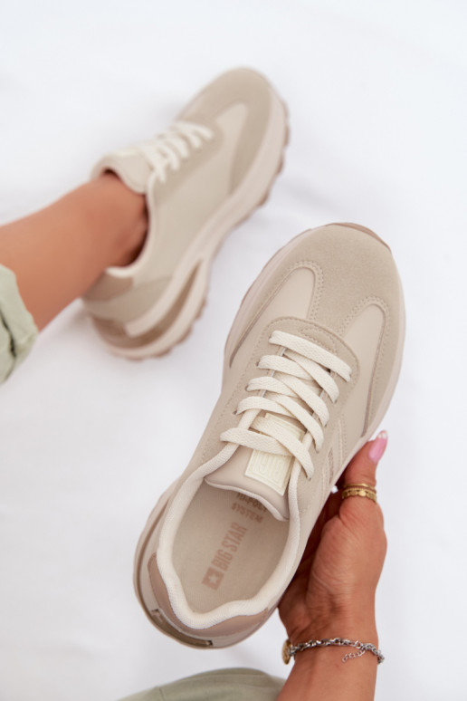 Scarpe modello sneakers scarpe da ginnastica Femminile Big Star TT274876 HI-POLY SYSTEM beige