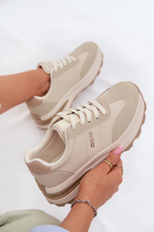 Scarpe modello sneakers scarpe da ginnastica Femminile Big Star TT274876 HI-POLY SYSTEM beige