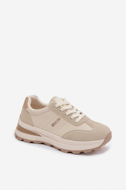Scarpe modello sneakers scarpe da ginnastica Femminile Big Star TT274876 HI-POLY SYSTEM beige