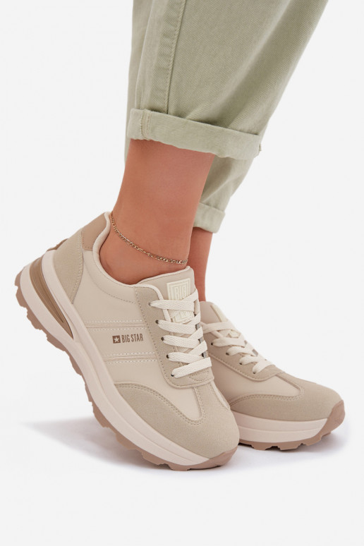 Scarpe modello sneakers scarpe da ginnastica Femminile Big Star TT274876 HI-POLY SYSTEM beige