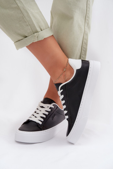 Scarpe sportive in stile per donne in ecopelle Big Star TT274927 HI-POLY SYSTEM nere 2