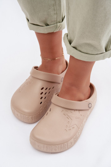 Pantofole Zoccoli Femminile Pantofole leggere Big Star TT274A083 beige