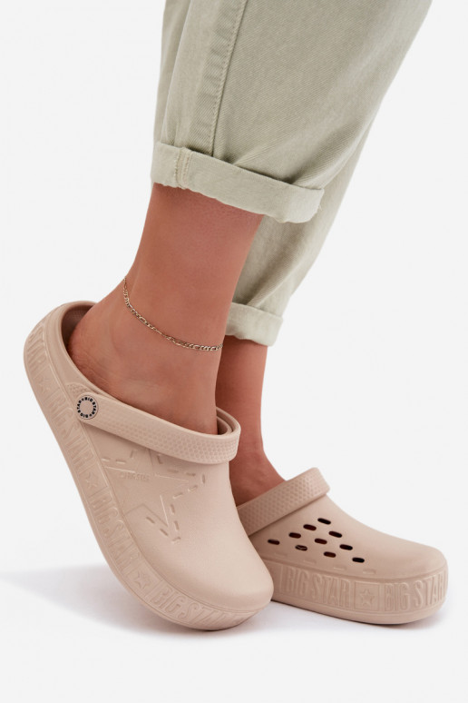 Pantofole Zoccoli Femminile Pantofole leggere Big Star TT274A083 beige